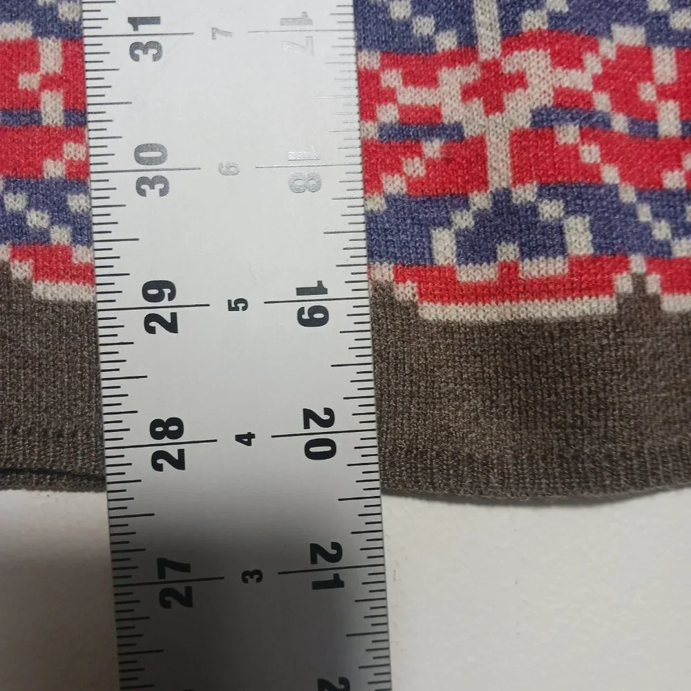 Aventura Eco Merino Wool Blend Sweater Skirt, Brown W/ Colorwork Pattern, Sz S